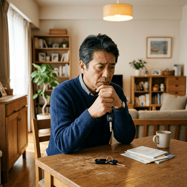 車売却で悩む男性